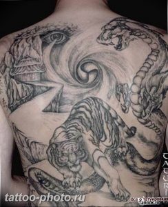фото тату тигр и дракон 07.12.2018 №092 - tattoo tiger and dragon - tattoo-photo.ru